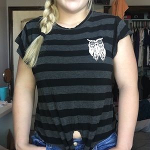 striped owl tee